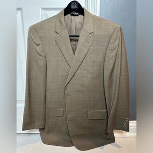 Jos A Bank suit. Brown and blue windowpane